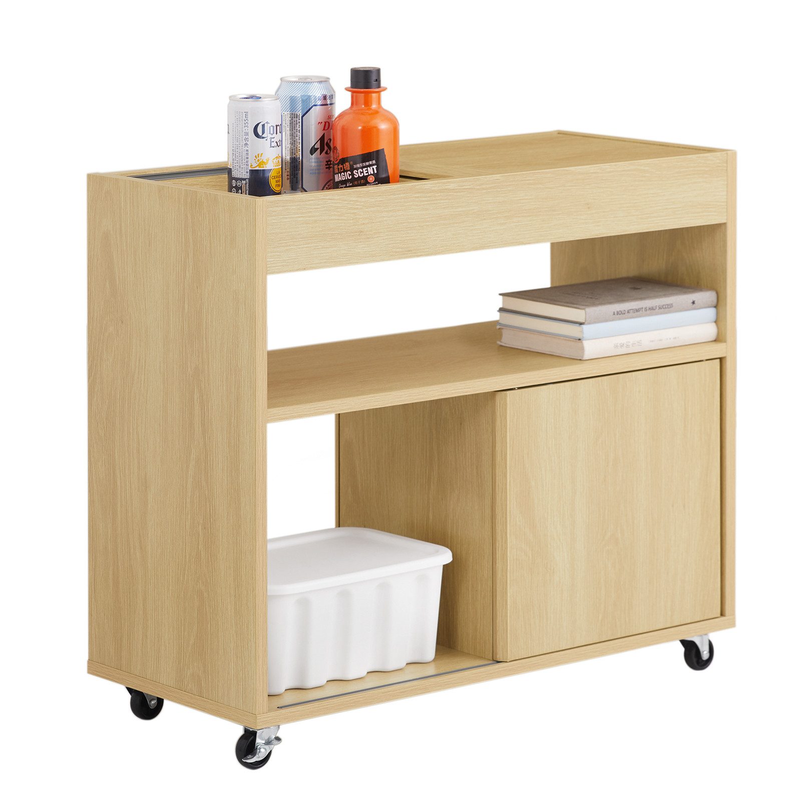SoBuy Aktenschrank FBT152 Контейнеры Druckertisch Aktenschrankwagen Beistelltisch Natur