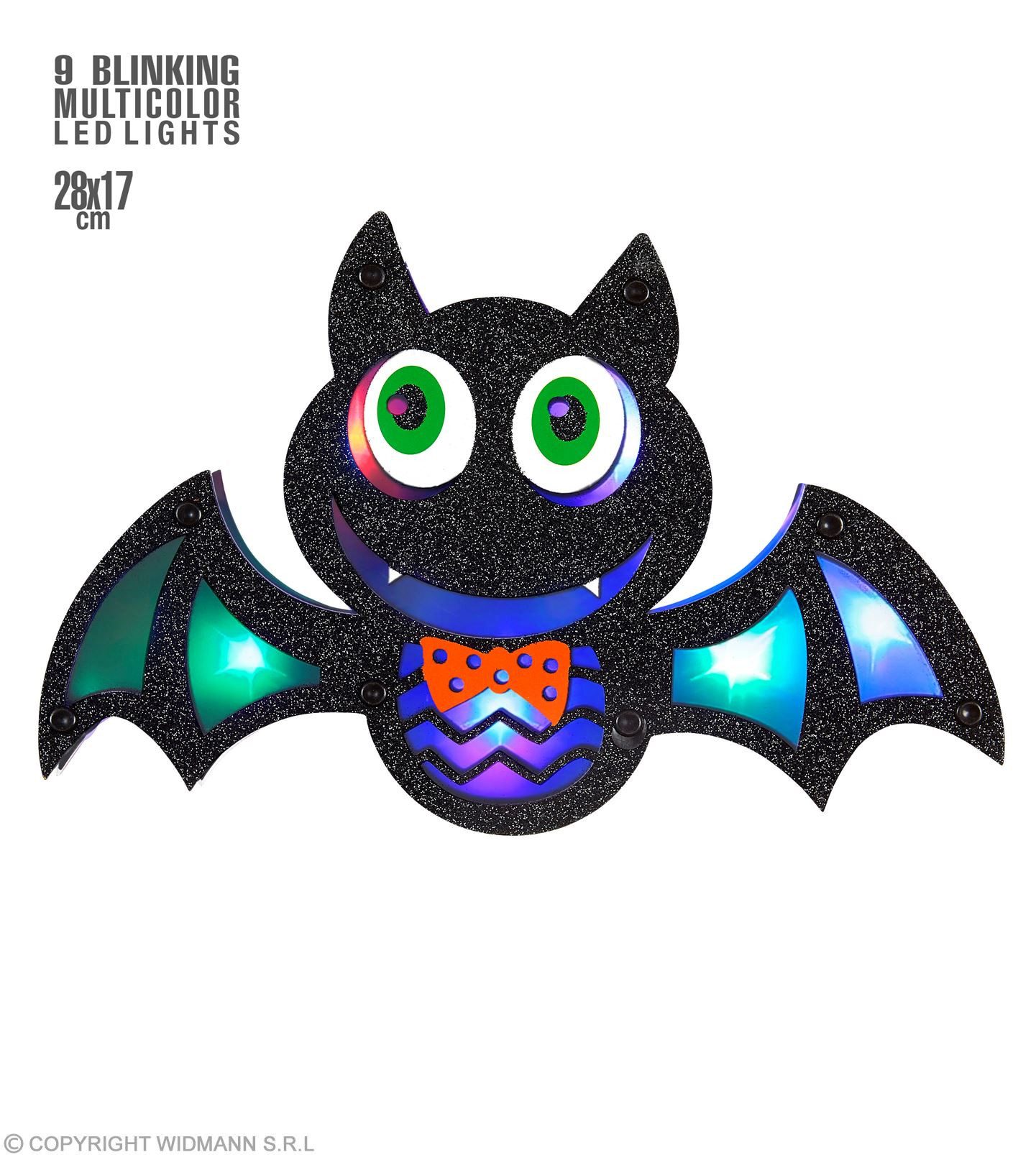 Widmann S.r.l. Dekoobjekt Fledermaus 'LED Bat' 28 x 17 cm, Halloween Dekora