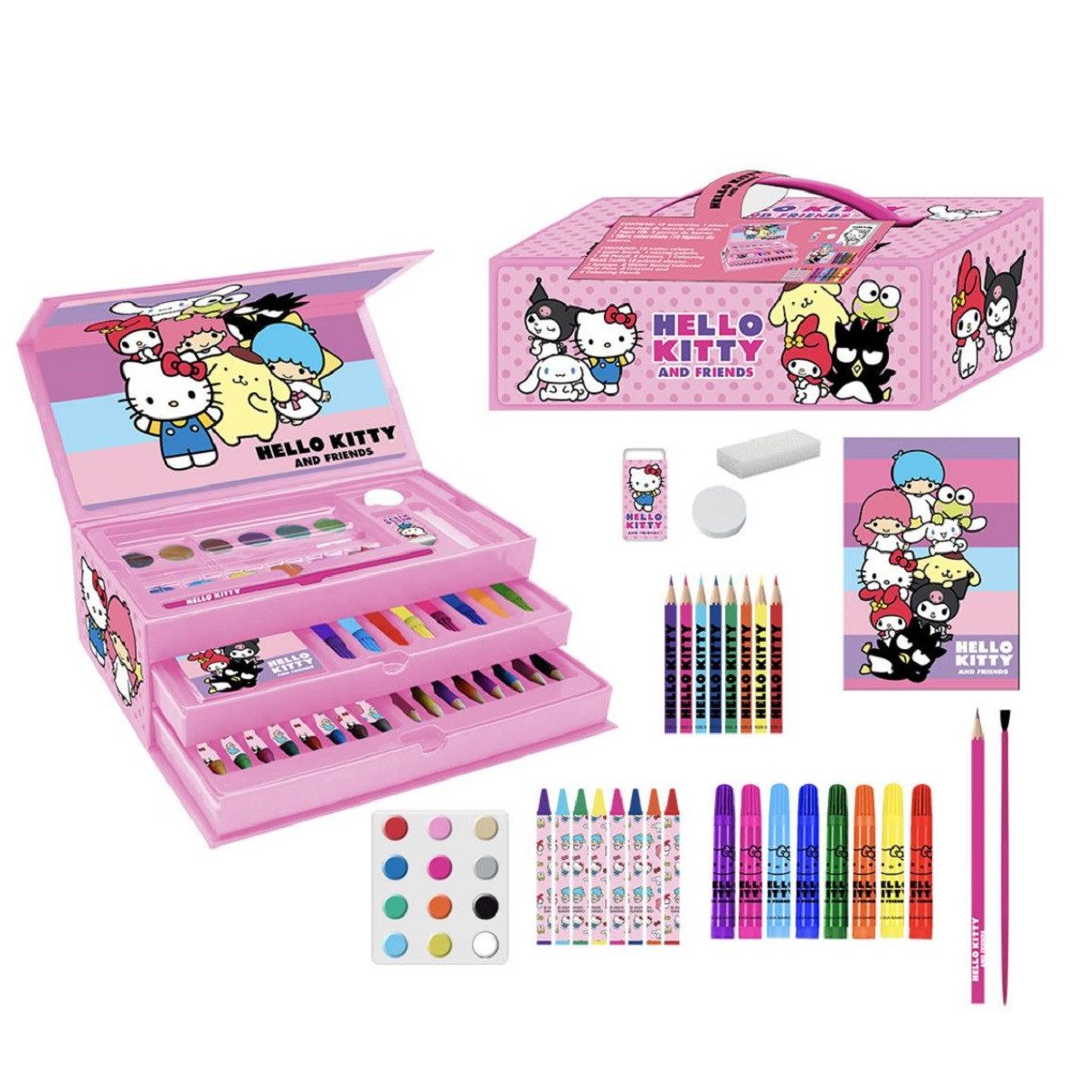 Cerda Farbkasten Hello Kitty Mal- und Zeichenkoffer Kreativset mit Карандашиn & Zubehör