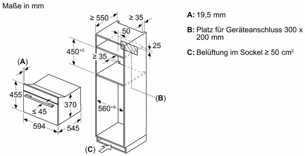 BOSCH Einbau-Mikrowelle CEG732XB1, Grill, Mikrowelle, 36 l