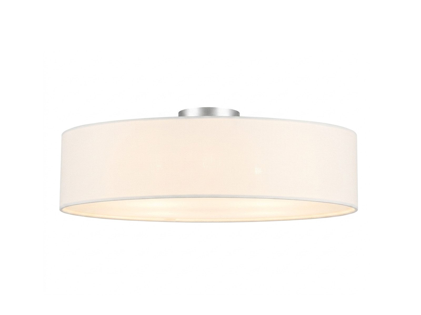 meineWunschleuchte Deckenleuchte mit Stoff Lampenschirm Weiß Ø 60cm, ohne Leuchtmittel, große Stoff-Lampe, gemütliche Deckenlampe, E14 Schlafzimmerlampe