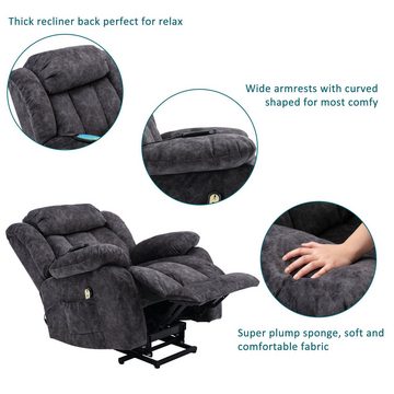 DOTMALL TV-Sessel Massagesessel mit Aufstehhilfe,Liegefunktion,Wärmefunktion