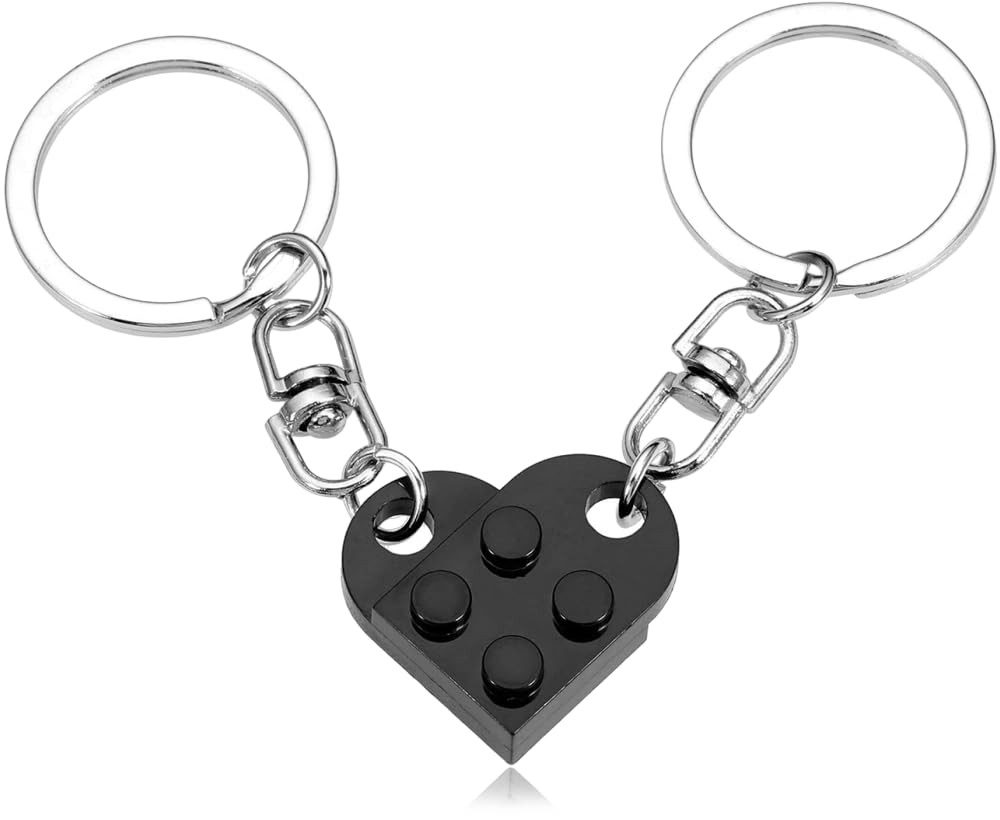 FOUORTUNATE-BEE Schlüsselanhänger Herzförmiges Schlüsselanhänger-Set, 2-teilig für Paare