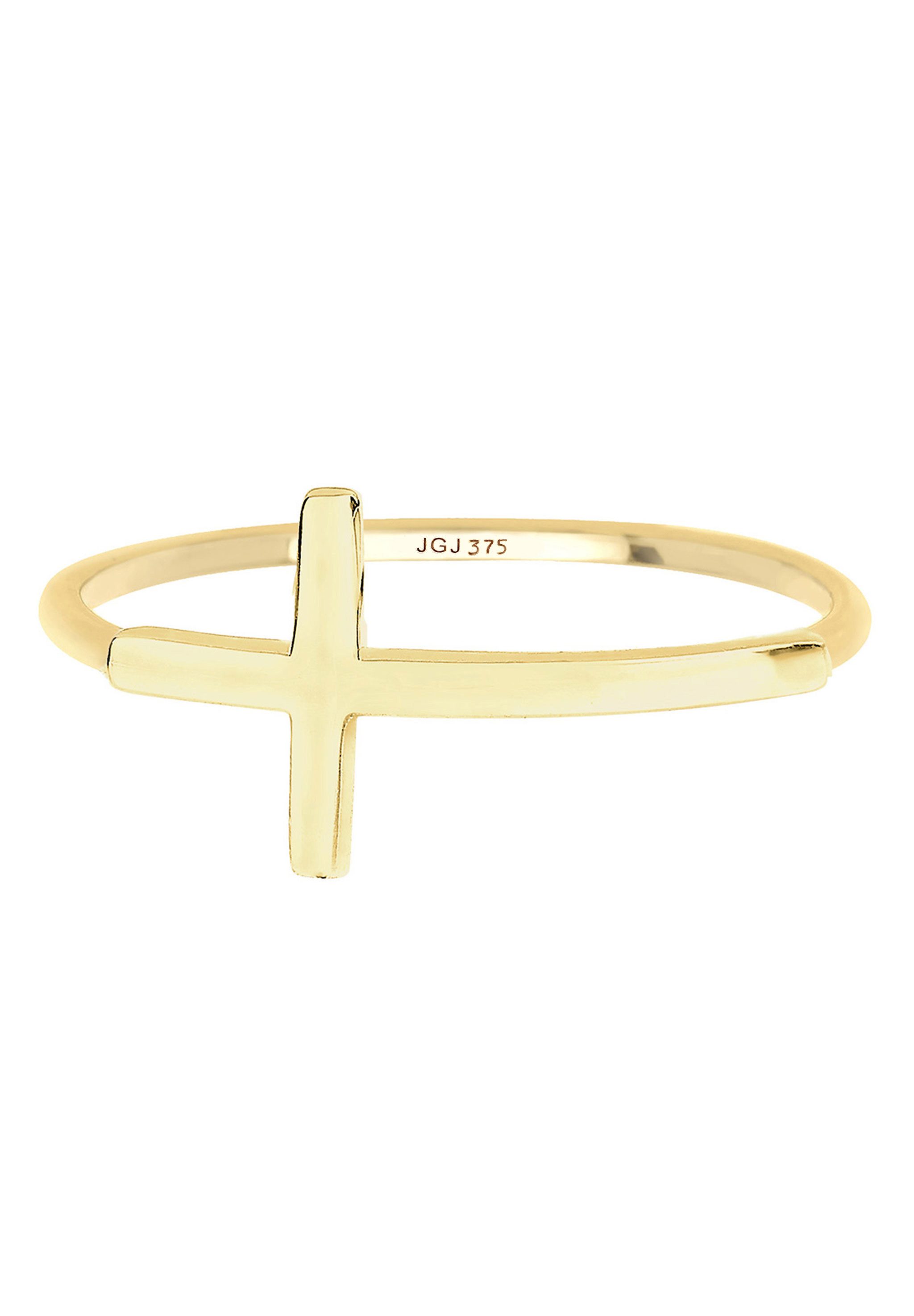 Elli Premium Fingerring Ring Kreuz 375 Gelbgold