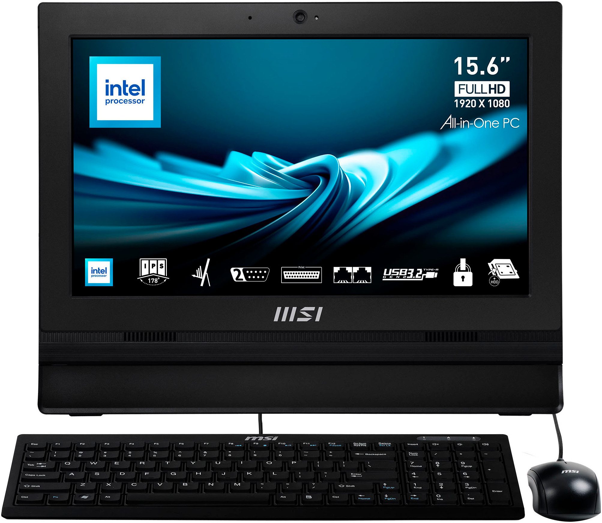MSI PRO AP162T ADL-019DE All-in-One PC (15,6 Zoll, Intel N 100 N100, Intel UHD Graphics, 4 GB RAM, 128 GB SSD)