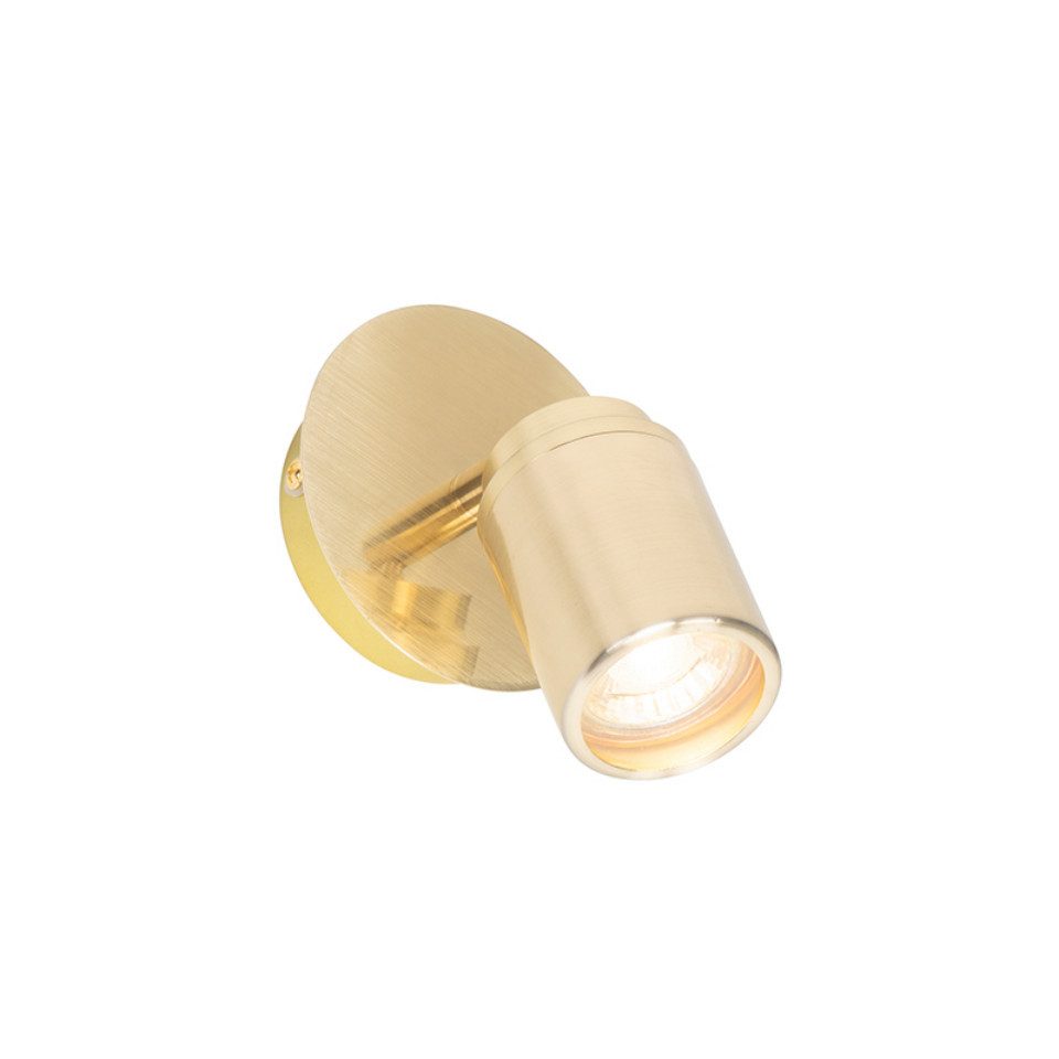 Qazqa LED Aufbaustrahler Ducha, ohne Leuchtmittel, Warmweiß, QAZQA Aufbau­spot, gu10, Gold, Stahl, Modern