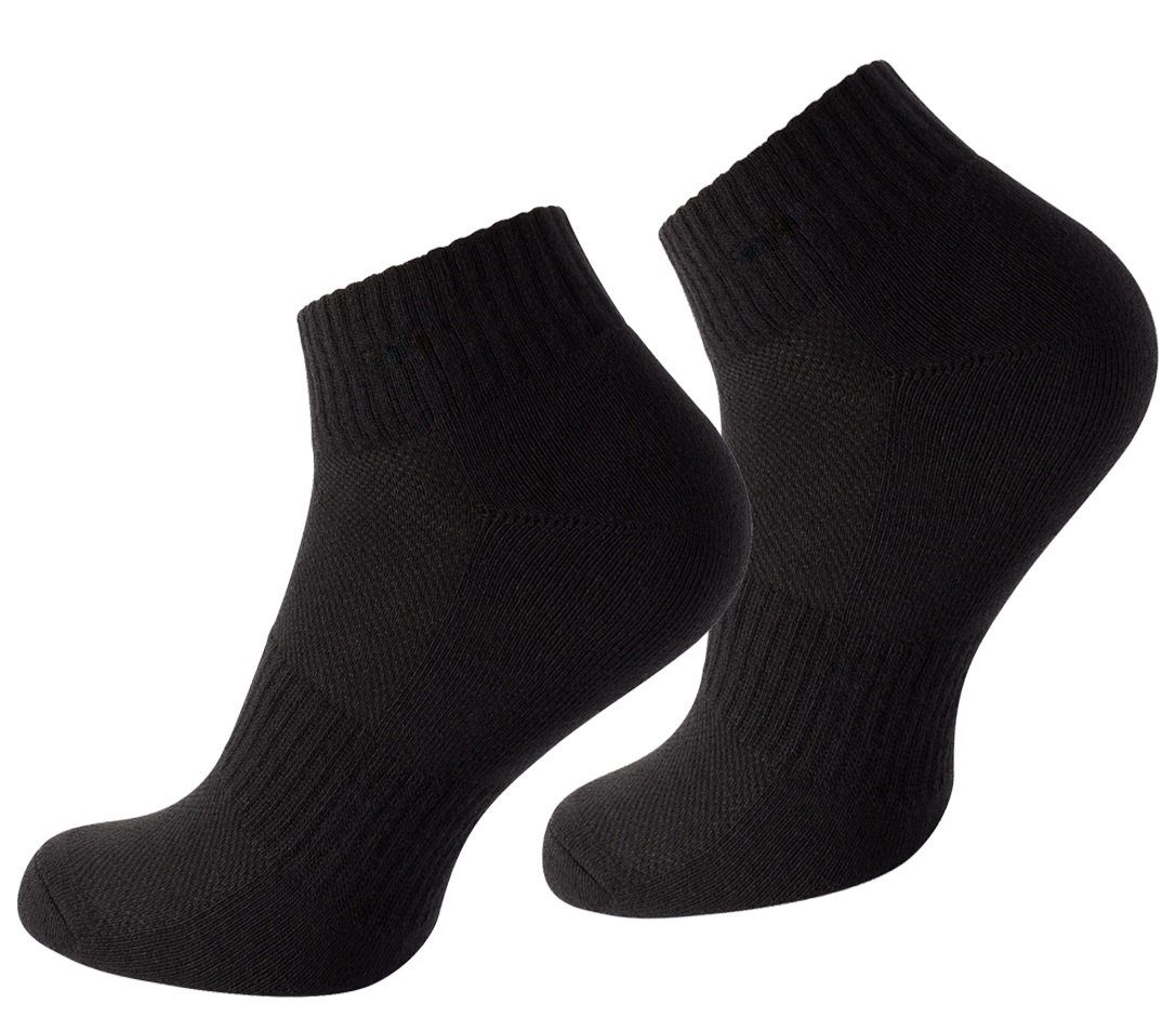 Soul® Mesh-Strick 6 Schwarz Paar und Sportsocken mit Frotteesole Quarter Socken-Sportsocken Stark