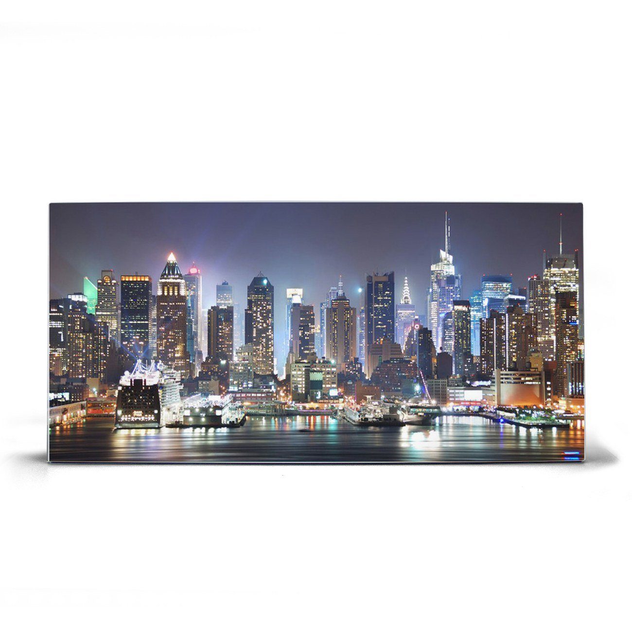 banjado Wandtafel Stahl New York, (inkl. 4 Magnete, Stahlmagnettafel) silberfarben