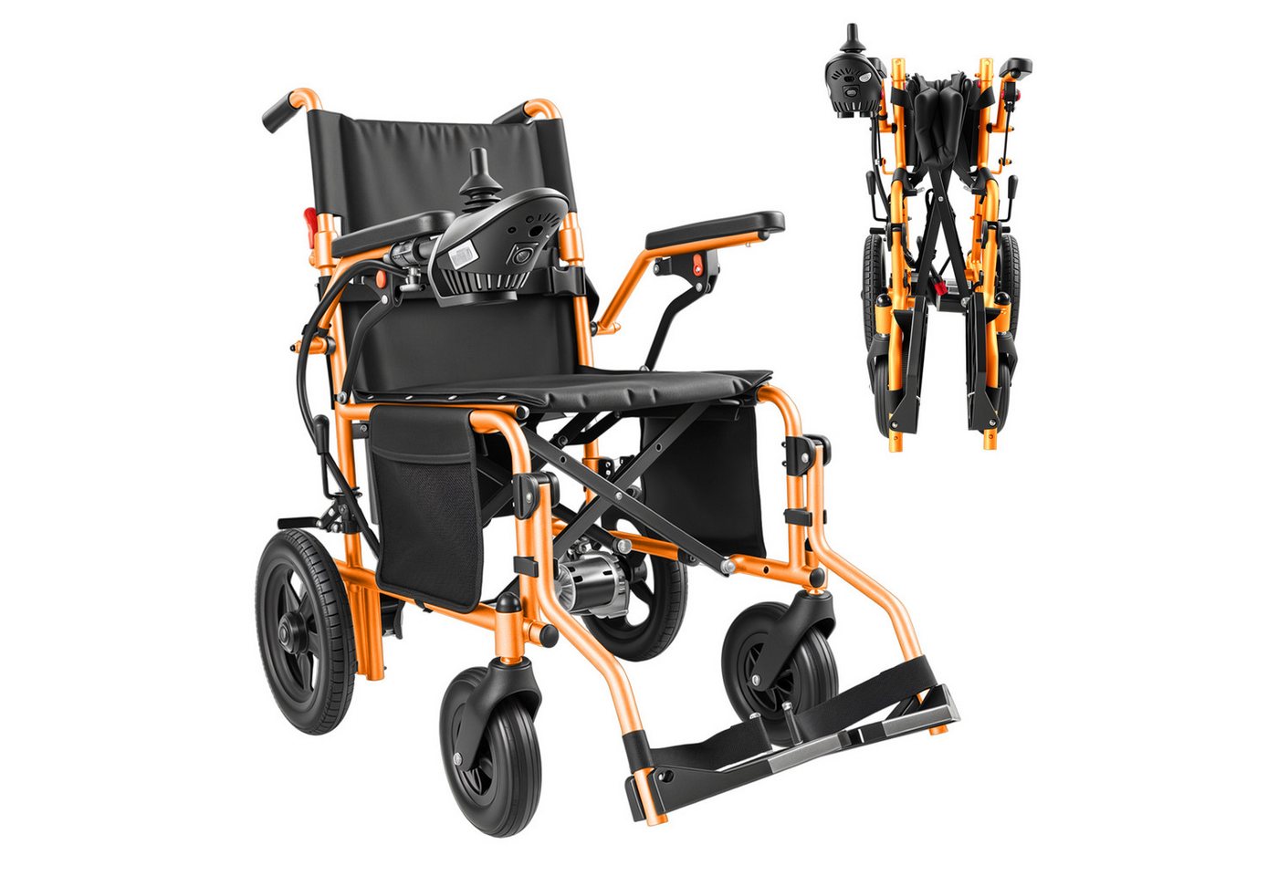 Vankel Elektrorollstuhl Elektrisch Faltbar Leicht bis 150KG, Faltbar, 25 km, seniorenmobil, 2x250W, 6,00 km/h E-Rollstuhl