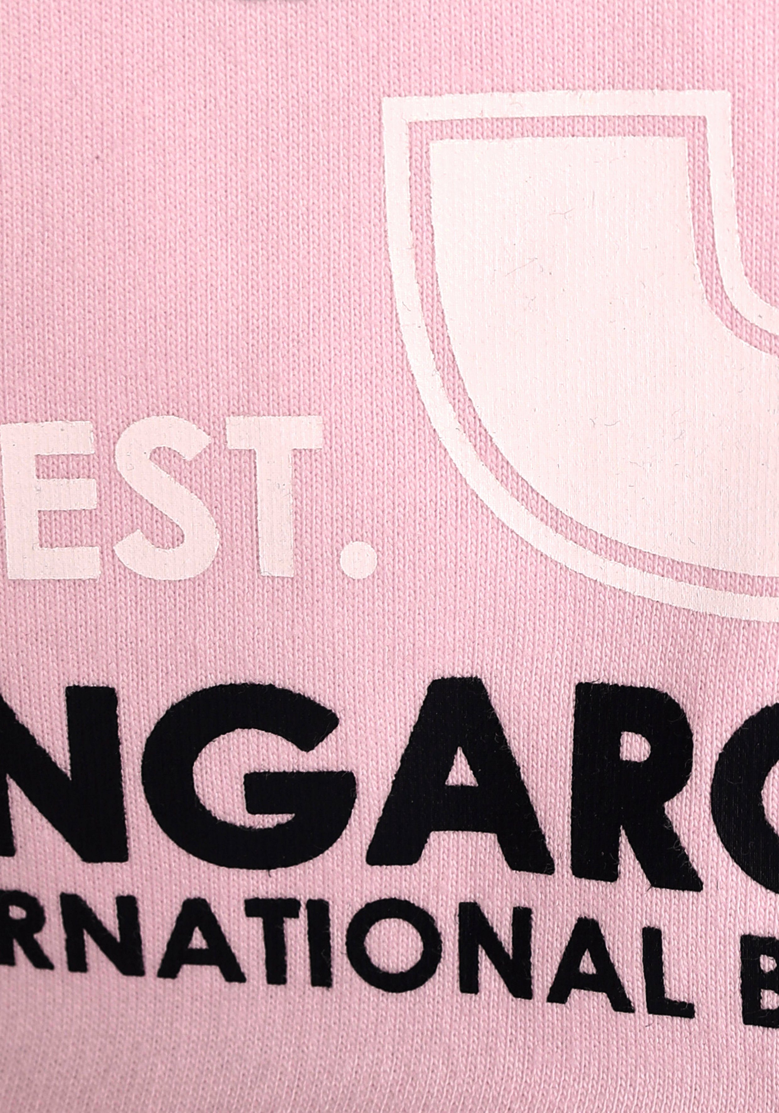 KangaROOS Kapuzensweatshirt Kleine Mädchen Langarm, hüftlange Basic-Passform, stylischer Druck