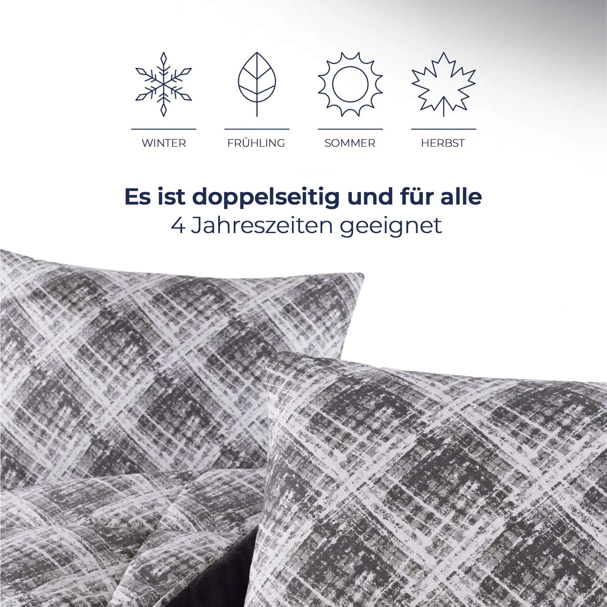 Nordic Schiller 4-Jahreszeitenbett Welsoft Doppelseitiges Bettdecke, Füllung: 300 g/m2 Original-Silikonfaser-Füllung, (ohne Kissenbezüge)