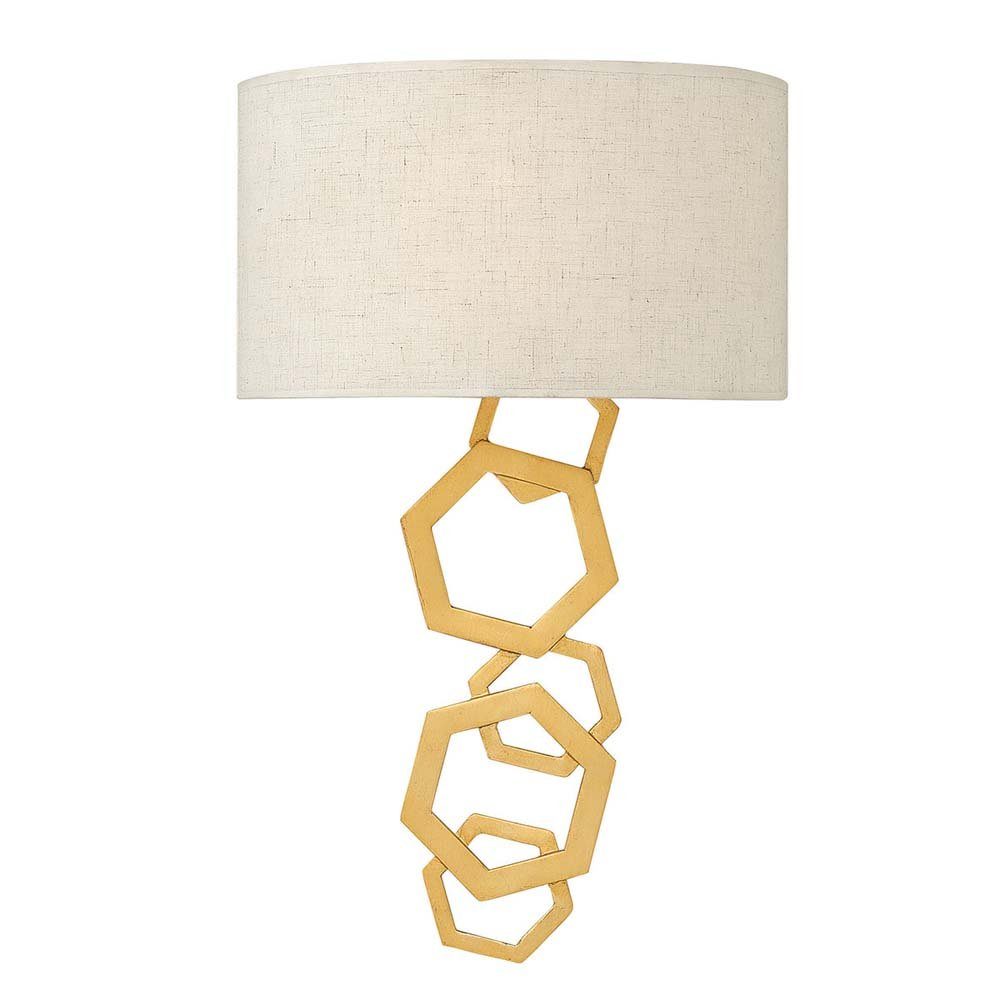 Elstead LIGHTING Wandleuchte, Leuchtmittel nicht inklusive, Wandlampe Leuchte Stahl Gold H 50,8 cm Flurleuchte 2 Flammig