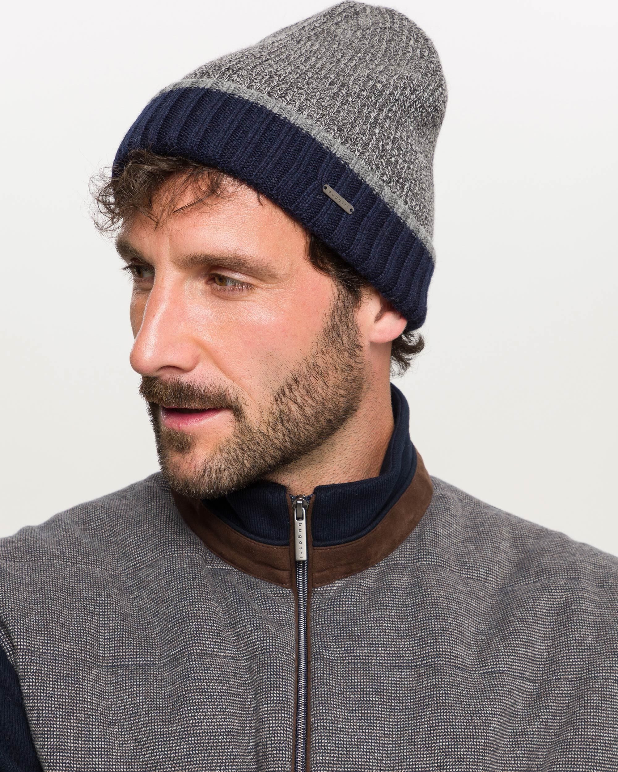 bugatti Strickmütze Strickmütze in Wollmischung (ohne Fransen)