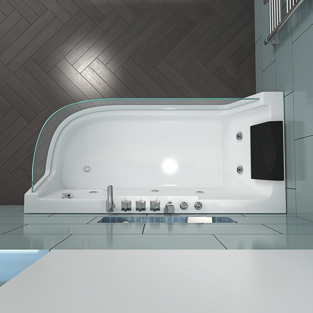 HOME DELUXE Badewanne Whirlpool CARICA, 70 x 80 cm -Ausrichtung wählbar, mit Lichttherapie, Badewanne – Bild 5 von 5