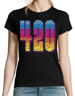 Youth Designz T-Shirt 420 Regenbogen Damen Shirt mit trendigem Print