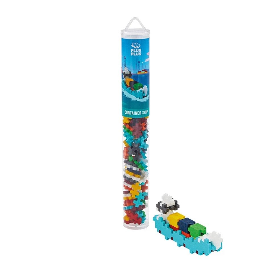 PLUS-PLUS 100 Kreativ Bausteine Frachtschiff Spielbausteine, (100 St)