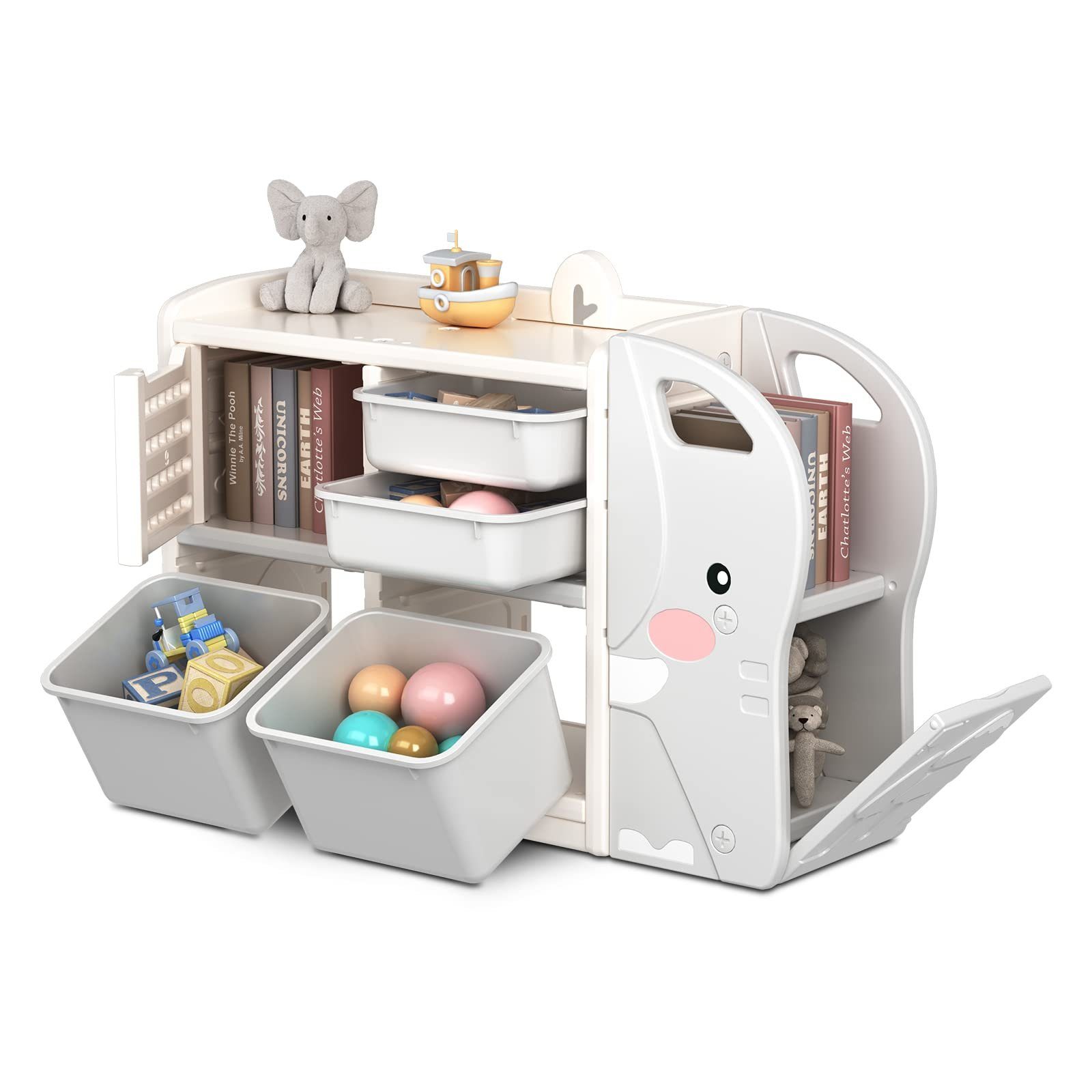 Dripex Kinderregal Spielzeugregal mit Aufbewahrungsboxen günstig online kaufen