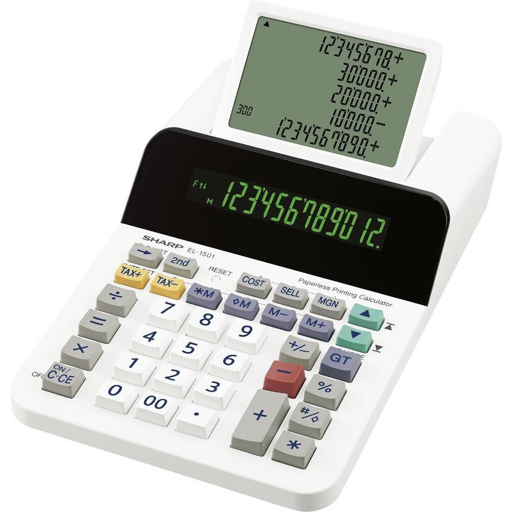 Sharp Taschenrechner Tischrechner anzeigend EL-1501 Tischrechner Weiß Display (Stellen): 12
