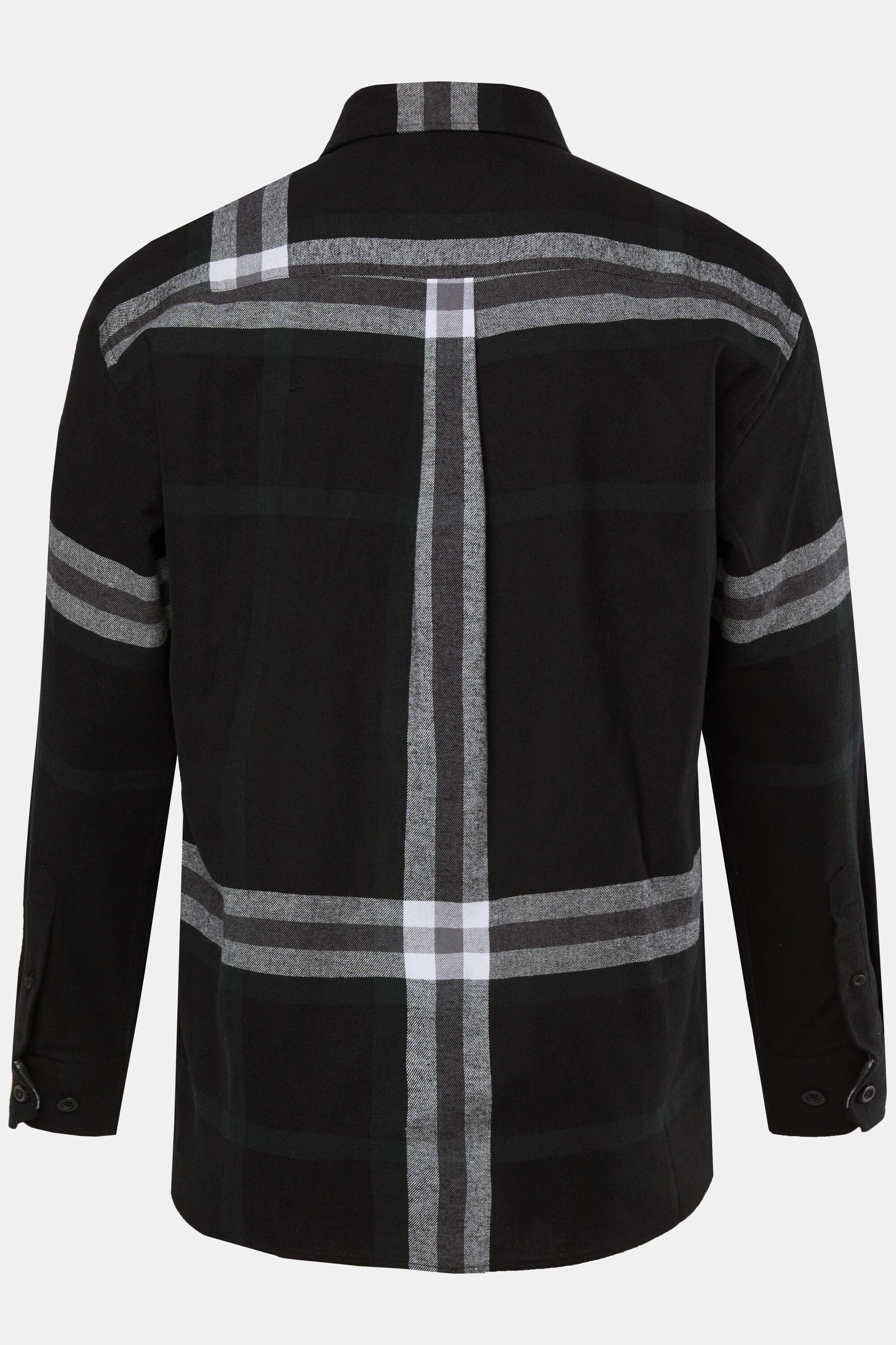 Men Plus Businesshemd Karo-Flanellhemd Langarm Kentkragen Comfort Fit