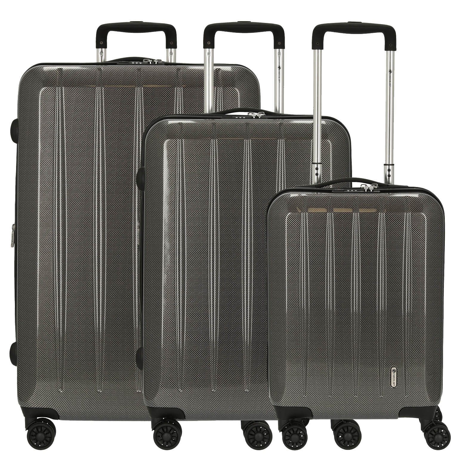 CHECK.IN® Kofferset London 2.0 Trolley-Set 3tlg. (carbon schwarz), 4 Rollen Rollen