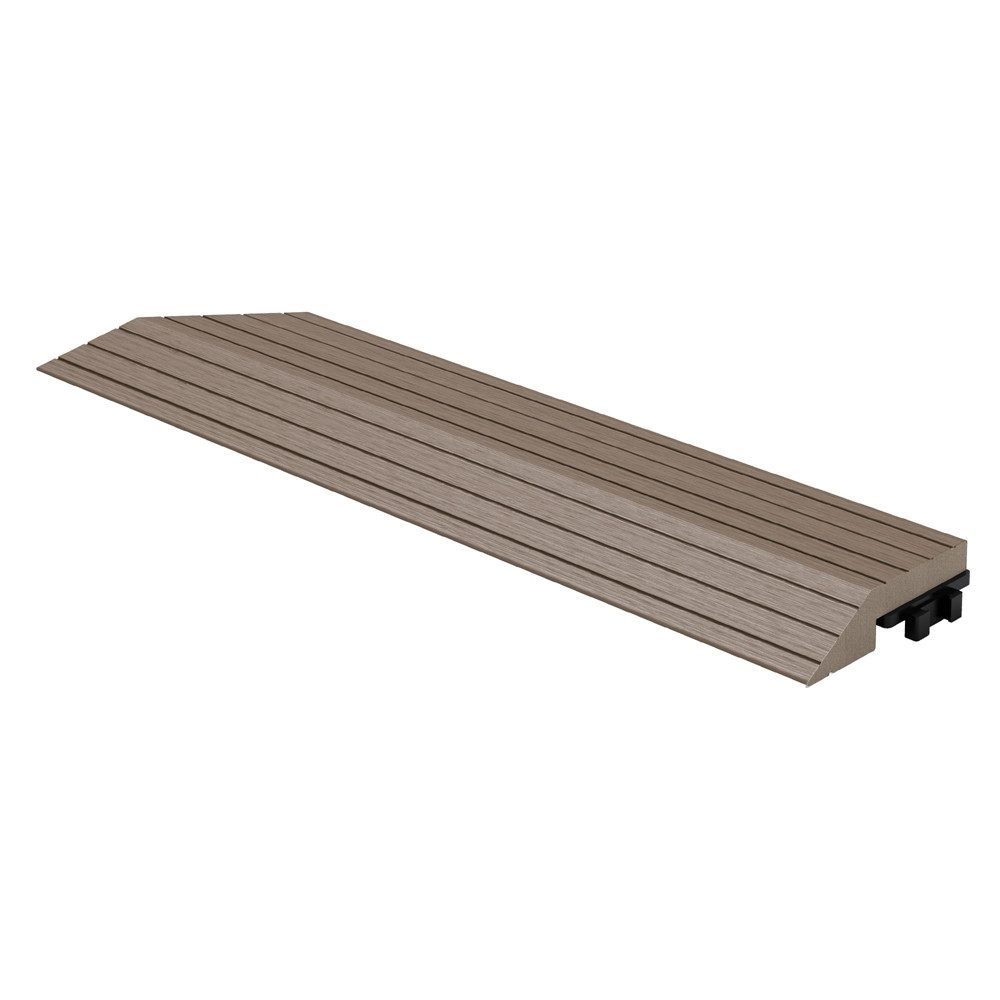 ML-DESIGN Terrassendielen WPC Abschlussleiste Abdeckleiste für WPC Bodenbelag Terrassenfliesen, Randabschlussleiste links Dunkelbraun 38x2x7,5 cm Eckleiste Umrandung