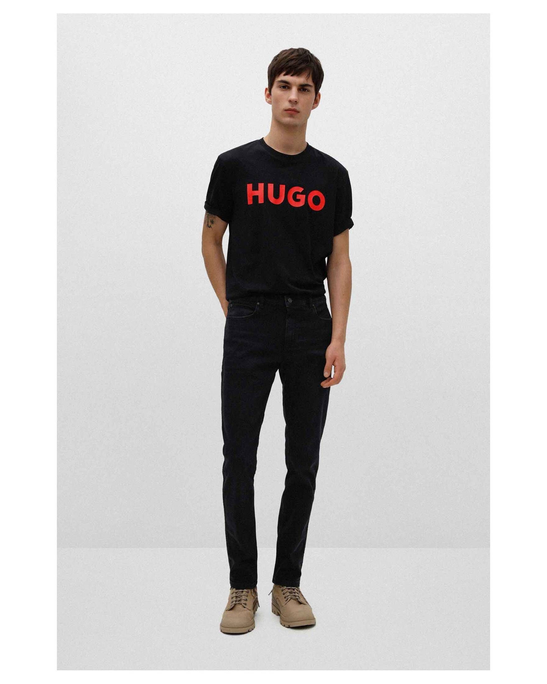 T-Shirt (1-tlg) (15) HUGO Herren T-Shirt DULIVIO schwarz