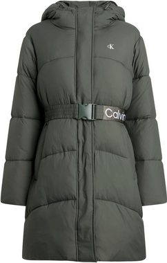 Calvin Klein Jeans Langjacke LOGO BELT LONG PUFFER mit Taillengürtel