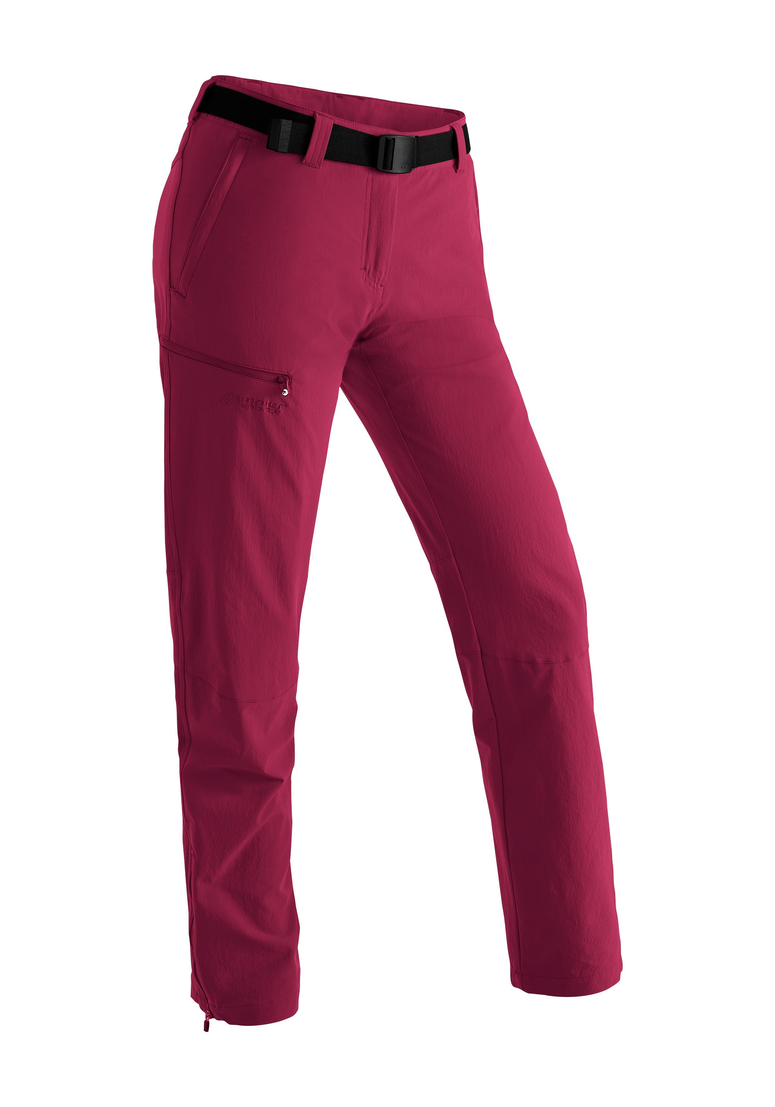 Sports Damen Outdoor-Hose Inara Material Maier purpurrot Wanderhose, slim Funktionshose aus elastischem