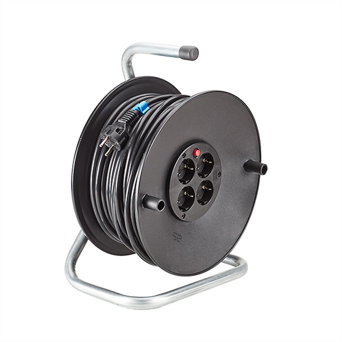 Bachmann Schutzkontakt-Aufrollkabeltrommel 4fach 230VAC Kabeltrommel (Kabellänge 50 m), 50 m