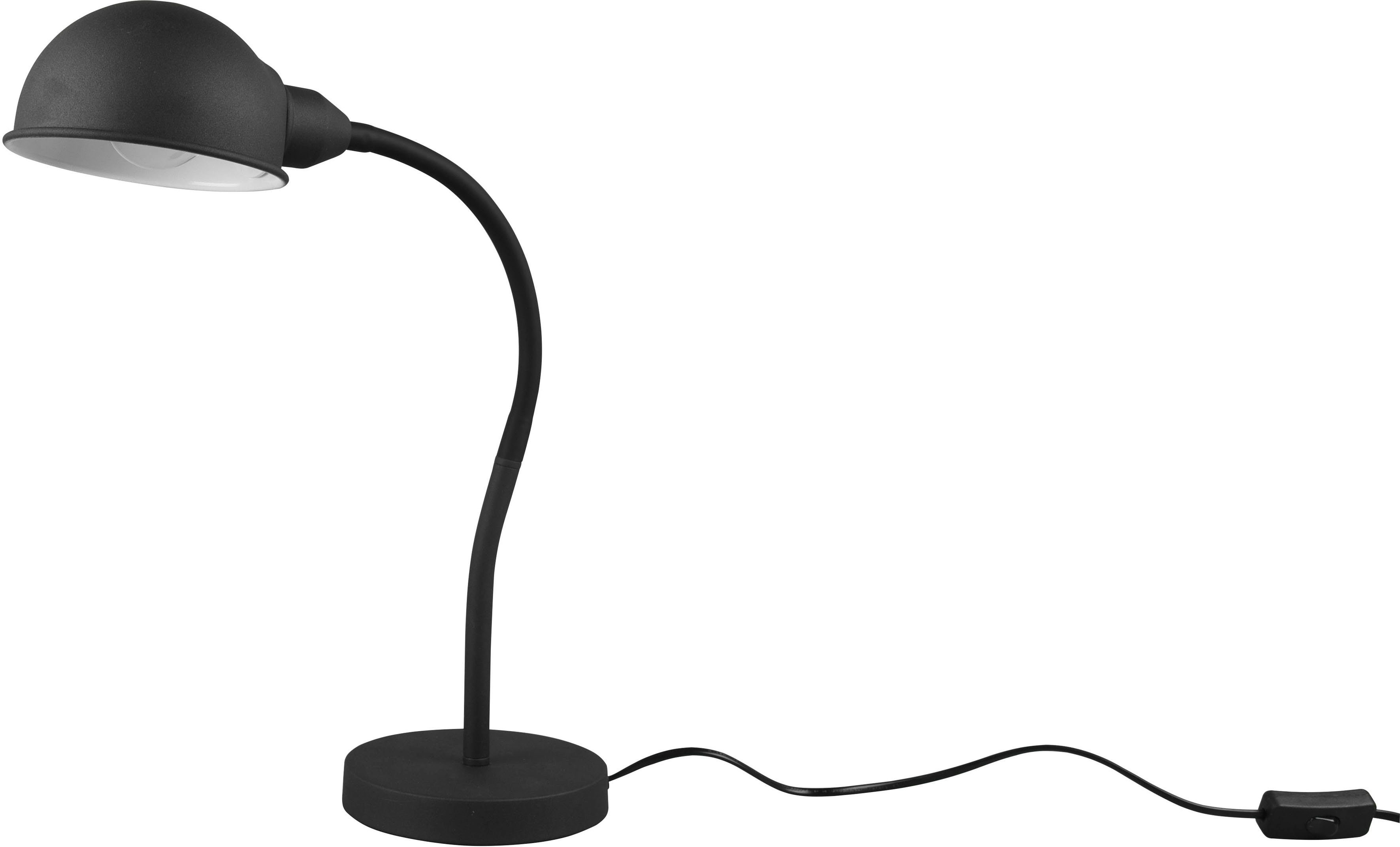 TRIO Leuchten Schreibtischlampe Perry, Ein-/Ausschalter, Schnurschalter 1xE27 ohne exkl. warmweiß - kaltweiß, Büro, Tischleuchte 10W, flex. Leuchtmittel, verstellbar