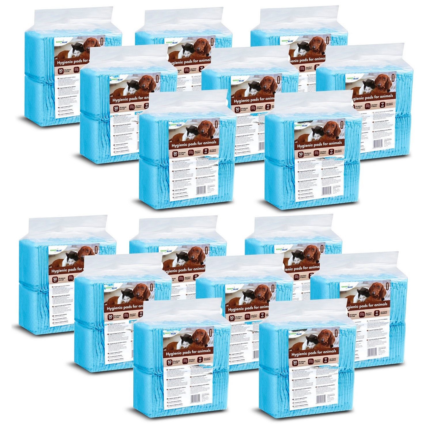 GreenBlue Hundetoilette GB495, Trainingsunterlagen für Hunde und Welpen 50 Stück
