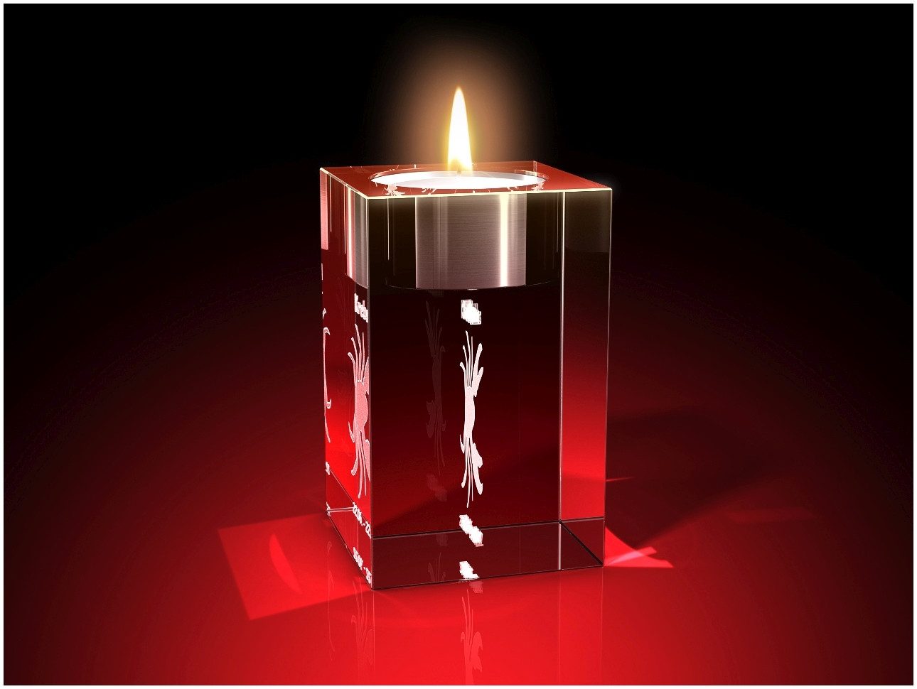 GLASFOTO.COM Teelichthalter Sternzeichen, Geburtstag, Geburtstagsgeschenk, 2D-Motive, Kristallglas