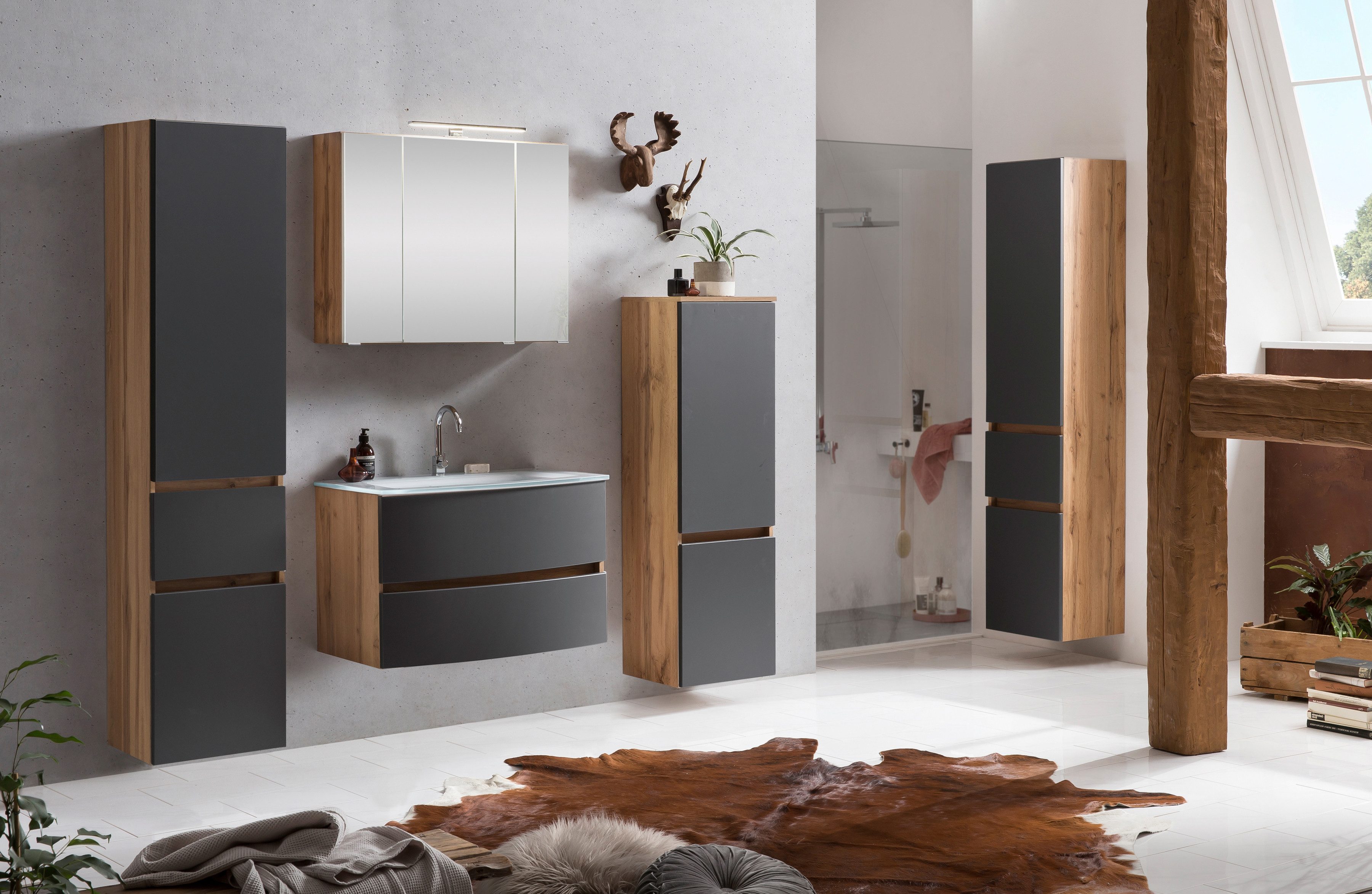 welltime Badezimmer-Set Kaunas, (Set, 4-St), Waschtisch-Set günstig online kaufen