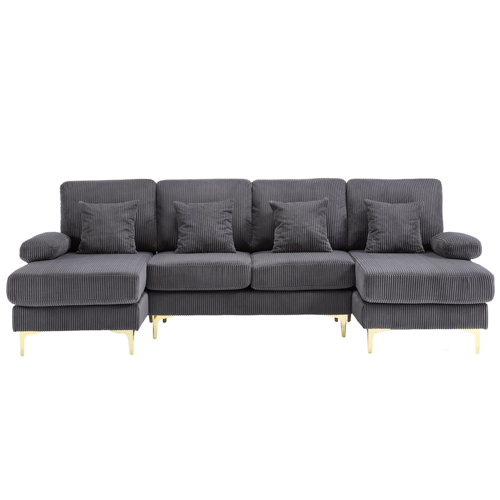 LVHOM Loungesofa Modulares U-Form-Sofa mit LED-Ambientebeleuchtung günstig online kaufen