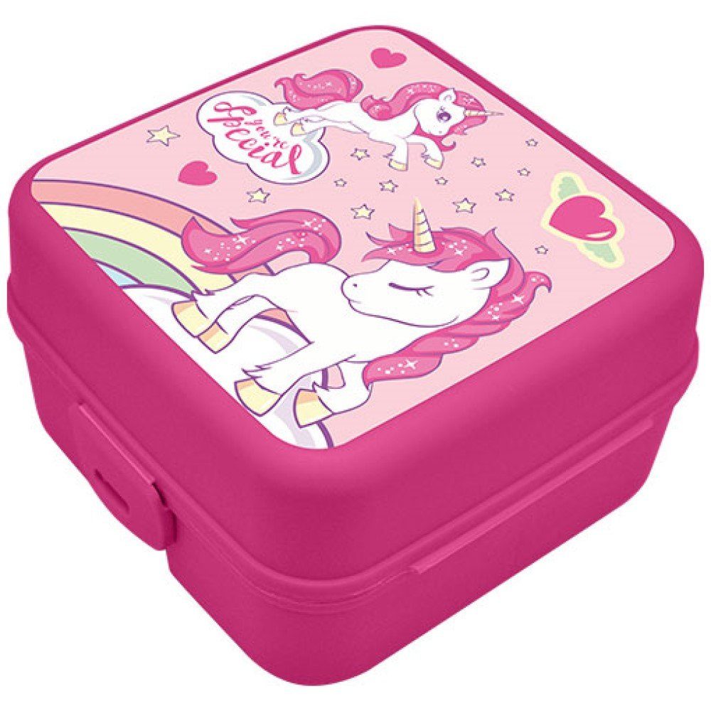 Kids Euroswan Lunchbox Einhorn Brotdose mit vier Fächer