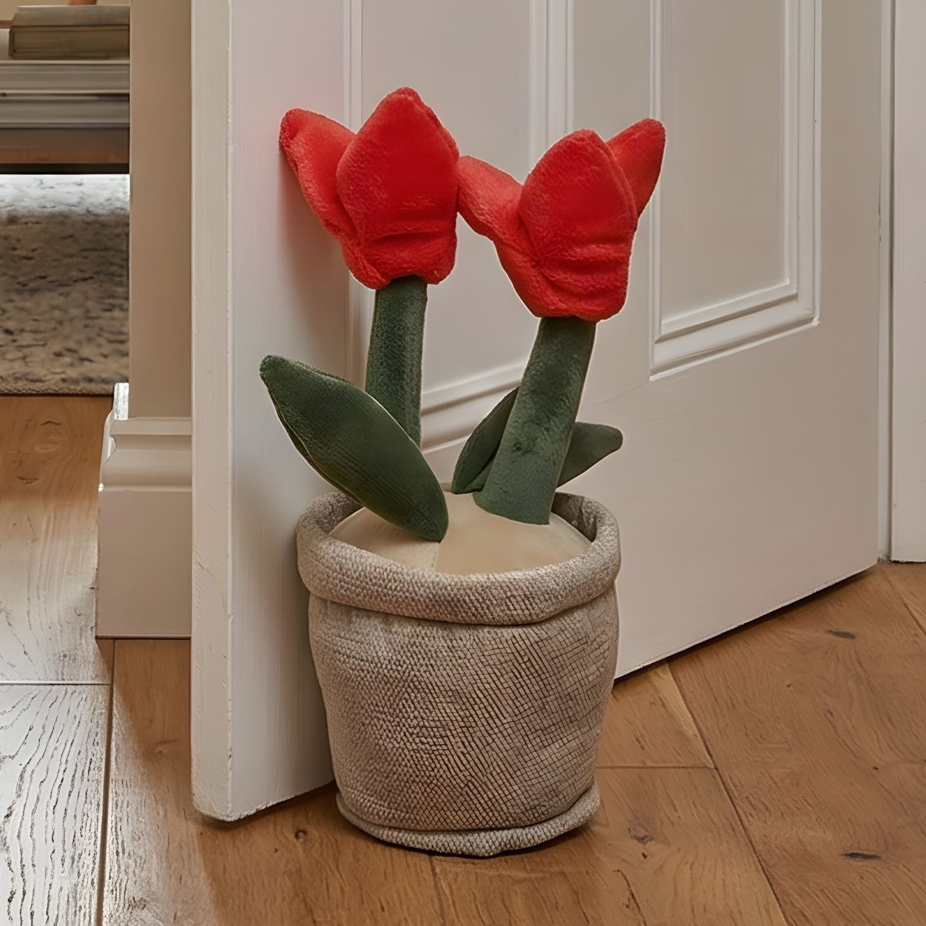 Dekoleidenschaft Türstopper "Tulpen" 20 cm hoch, Fensterstopper, Türfeststeller, Boden Türpuffer