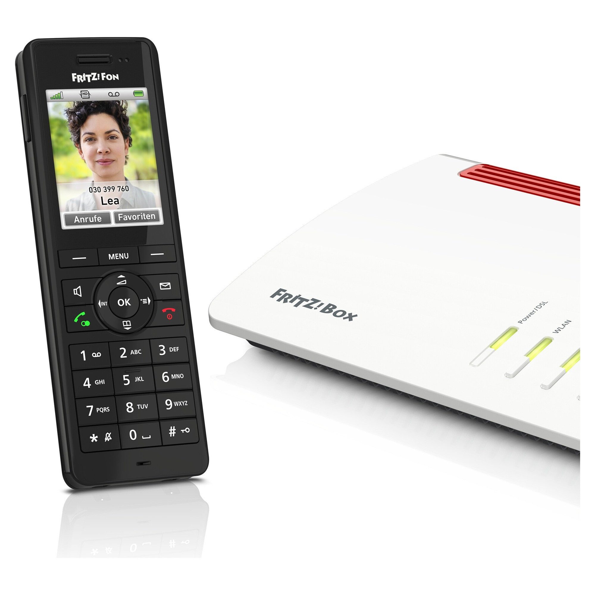 Fritz! FRITZ!Fon X6 schwarz Schnurloses DECT-Telefon (Mobilteile: 1, GAP, DECT, HD-Telefonie, 2,4" Farbdisplay, Smart Home, Headset, DECT Eco) – Bild 4 von 5