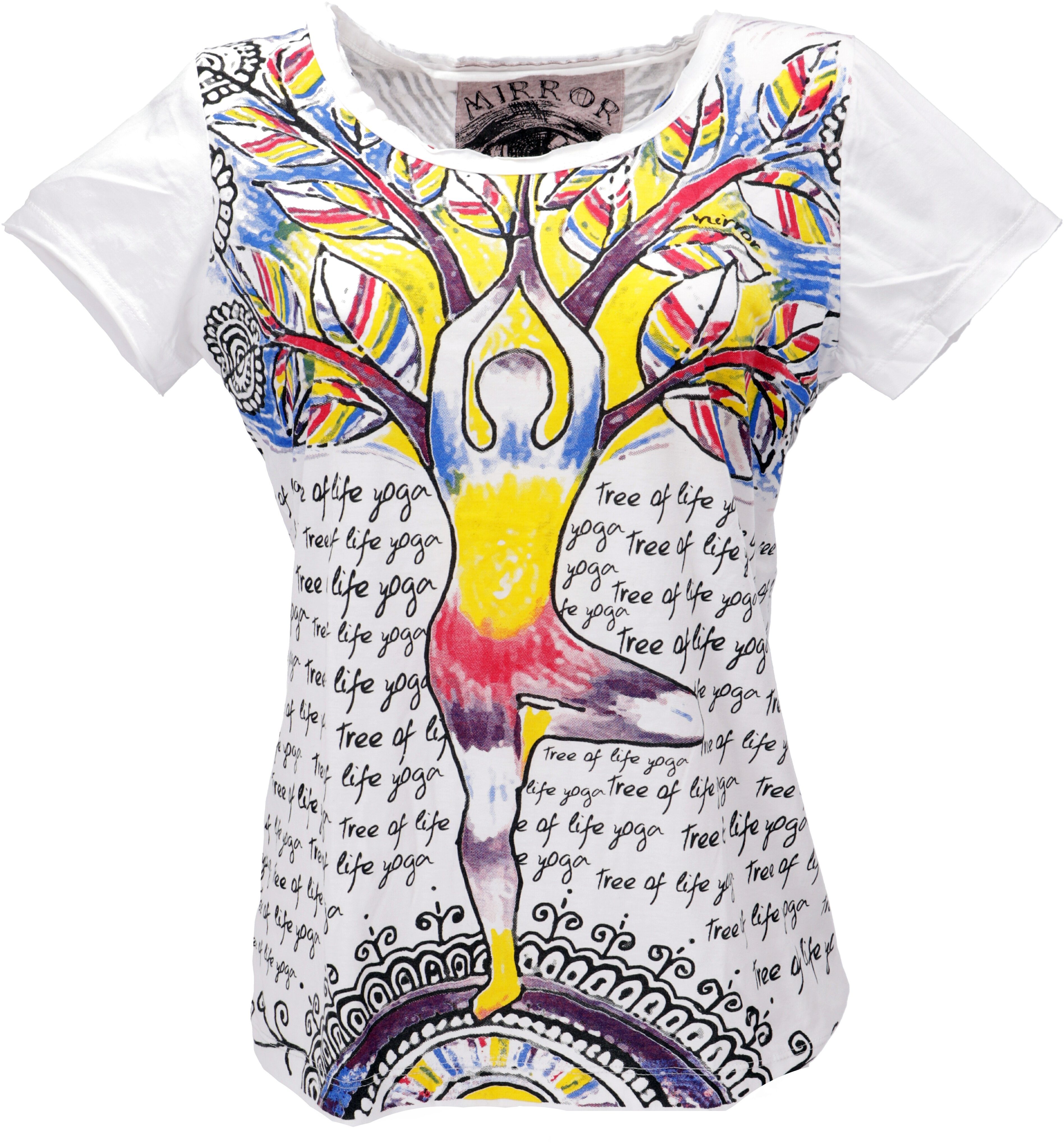 T-Shirt Mirror Damen T-Shir - Yoga weiß