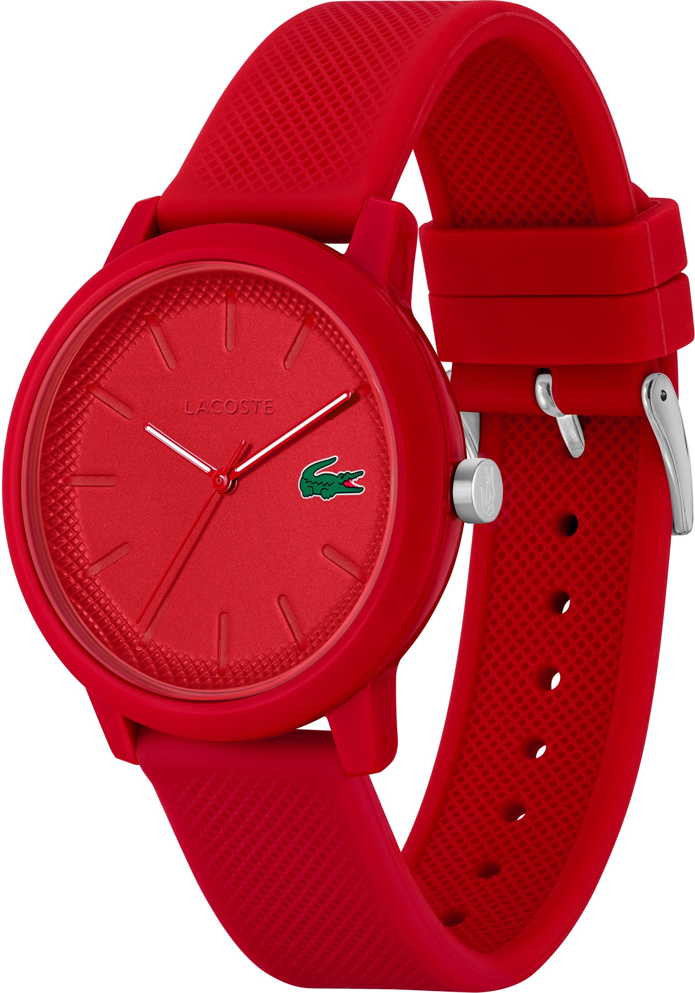 Lacoste Quarzuhr LACOSTE.12.12 2011173, Armbanduhr, Herrenuhr, Mineralglas, Silikonarmband