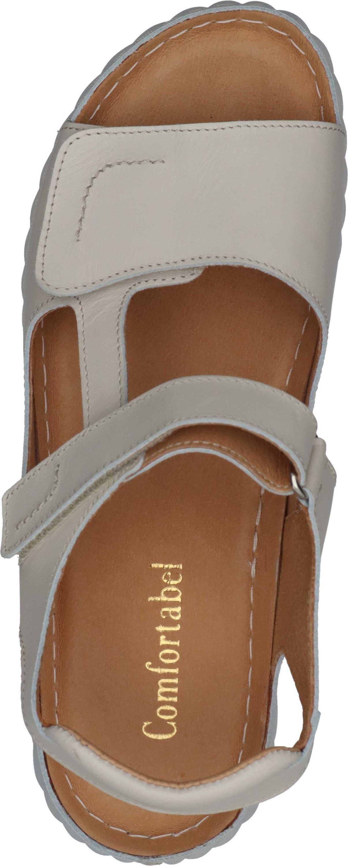 Comfortabel echtem Sandalette aus Sandaletten Leder beige