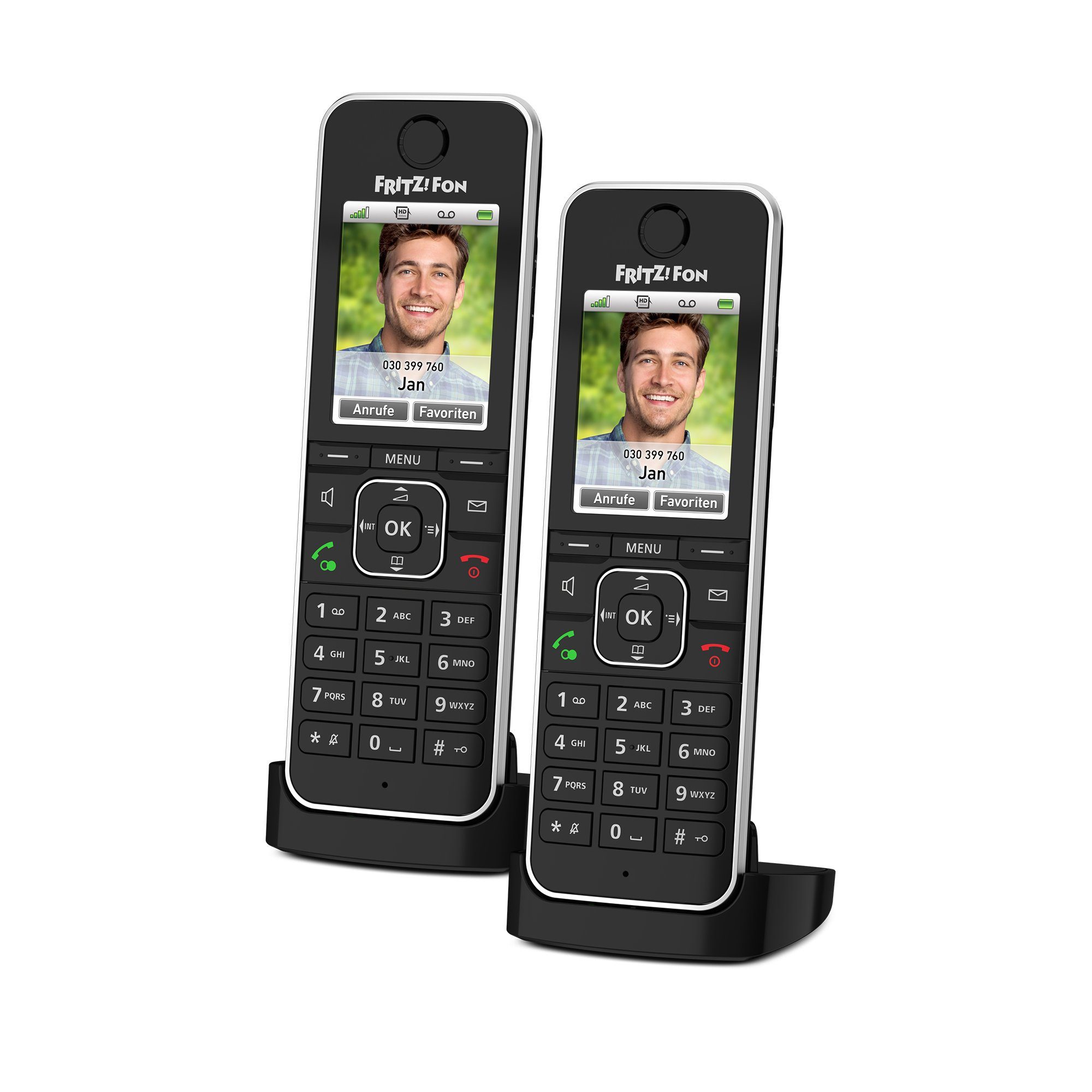 [2024 sehr beliebt] AVM FRITZ!Fon C6 Mobilteil - schwarz Schnurloses DECT-Telefon Doppelpack
