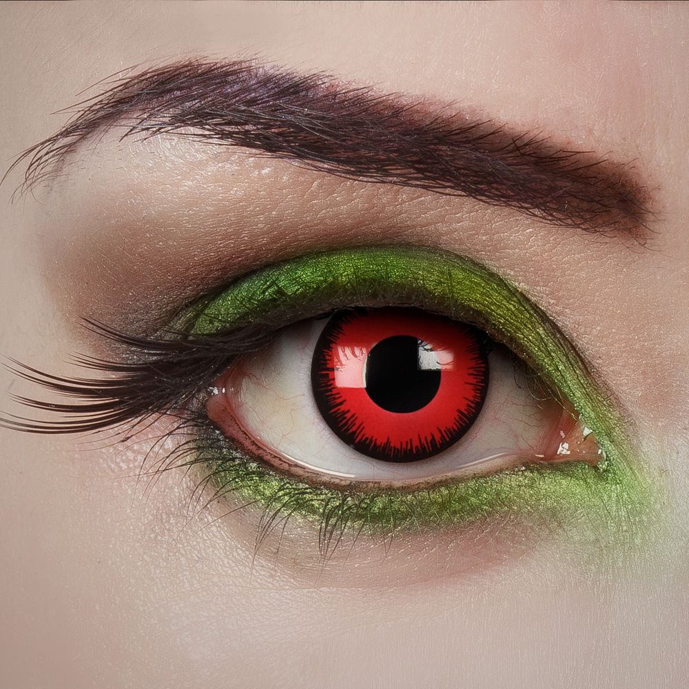 aricona Farblinsen Rote Контактные линзы Vampire Hunt - Farbige Halloween-Linsen, 2 Stück, ohne Stärke