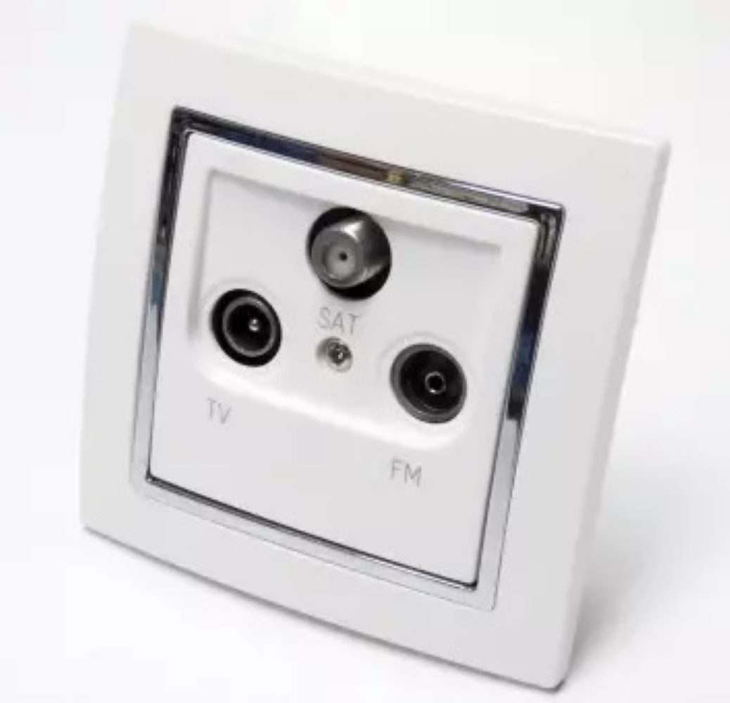 Lichtideen Schalter 6973 Levina S Antennen Dose silberner Rand (Taster, Schalter, Anennendose, Steckdose mit USB lieferbar)