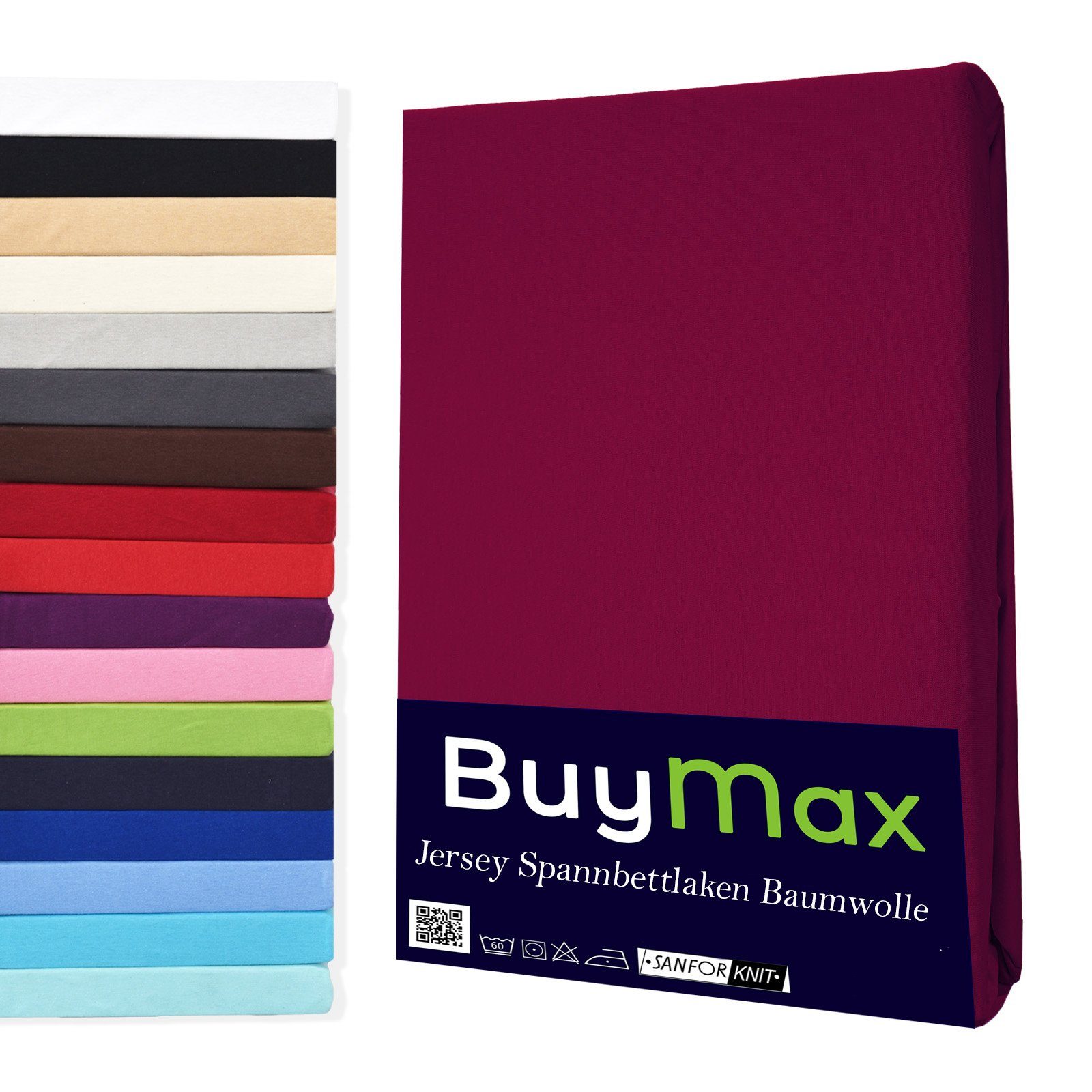 Größen Buymax, Rundumgummi, und Pflegeleicht StyleHeim, 100% Rundumgummi und mit Farben Verschiedenen Jersey Spannbettlaken Jersey, in Spannbettlaken Bordeaux aus Gummizug: Baumwolle, Atmungsaktiv