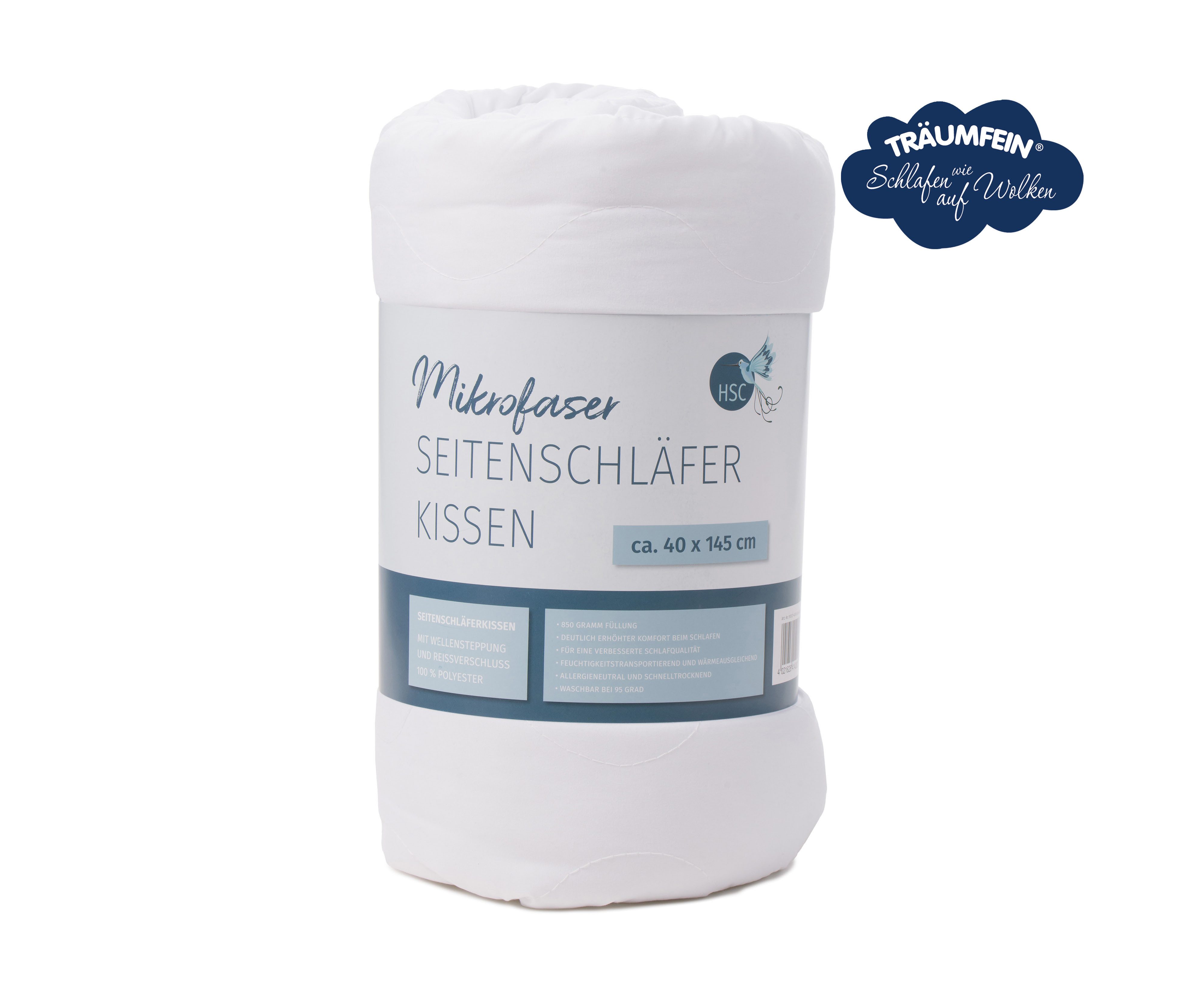 HSC Home-Style-Creation GmbH Seitenschläferkissen, Packung, 1-tlg., 1 Seitenschläferkissen gefüllt, für eine verbesserte Schlafqualität