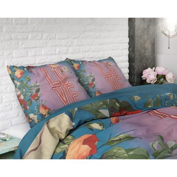 Bettwäsche Led Love - Bettbezug +Kissenbezüge, Sitheim-Europe, Baumwolle, 3 teilig, Weich, geschmeidig und wärmeregulierend