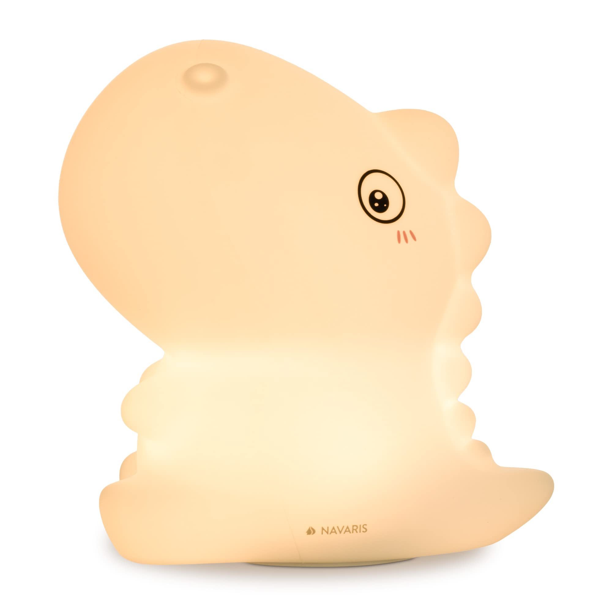 LED Nachtlicht Navaris LED Nachtlicht Dino Design RGB aufladbar Kinderlampe Weiß USB
