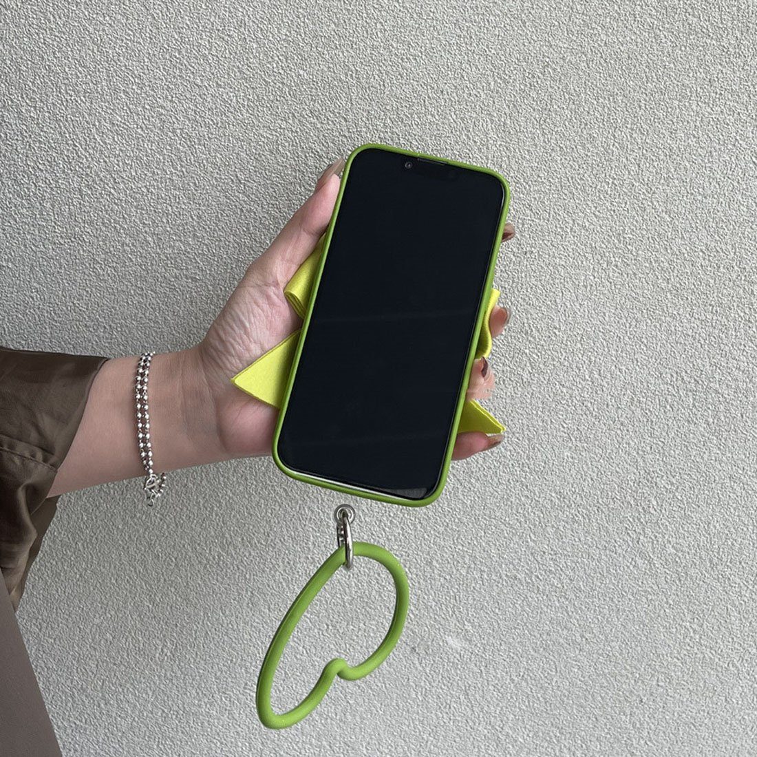Tasche Schleifenhülle,Love 14/plus/Pro, Ring iPhone iPhone14 Handytasche senfgrüne Case für DÖRÖY