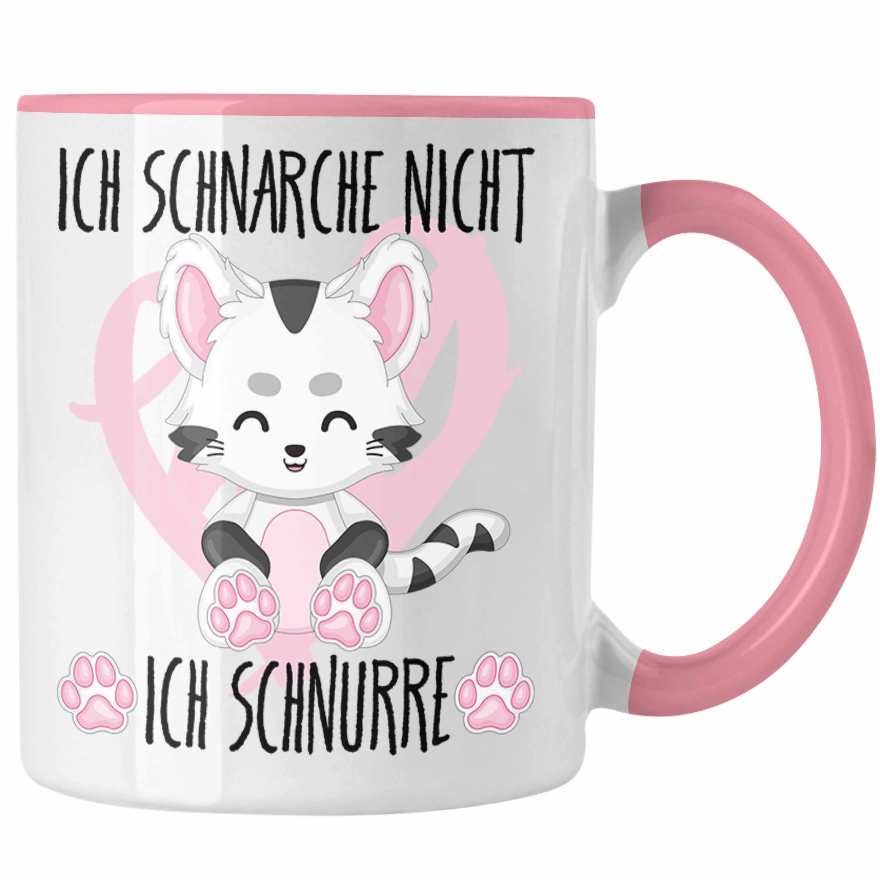 Trendation Tasse Trendation - Ich Schnarche Nicht Ich Schnurre Tasse Geschenk Frauen Katzenliebhaber Geschenkidee Rosa