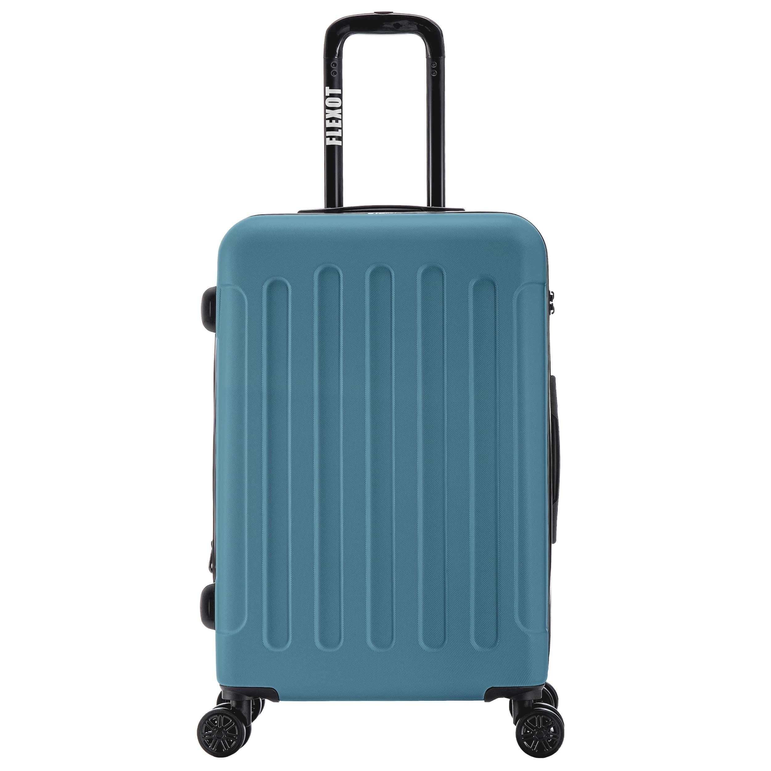 Flexot Hartschalen-Trolley F-3045 (Gr. M, L, XL) – Kofferset – ABS-Hartschale, 4 Rollen, Robuster und moderner Koffer mit vier 360° Rollen und Zahlenschloss